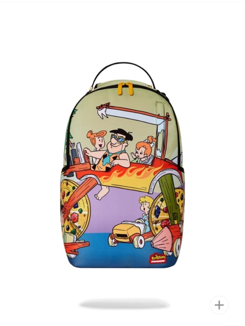 Sprayground Flintstones Backpack - Colorful Cartoon Car Design